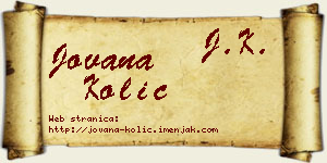 Jovana Kolić vizit kartica